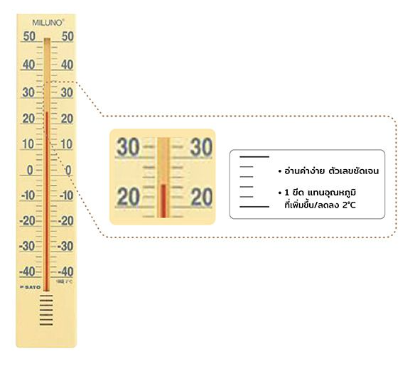 SK Sato SK-1517-20 (Yellow) ปรอทวัดอุณหภูมิ ขนาดใหญ่ (-40 To 50°C)